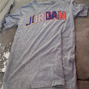 Jordan Gray T-Shirt with Multicolor Logo